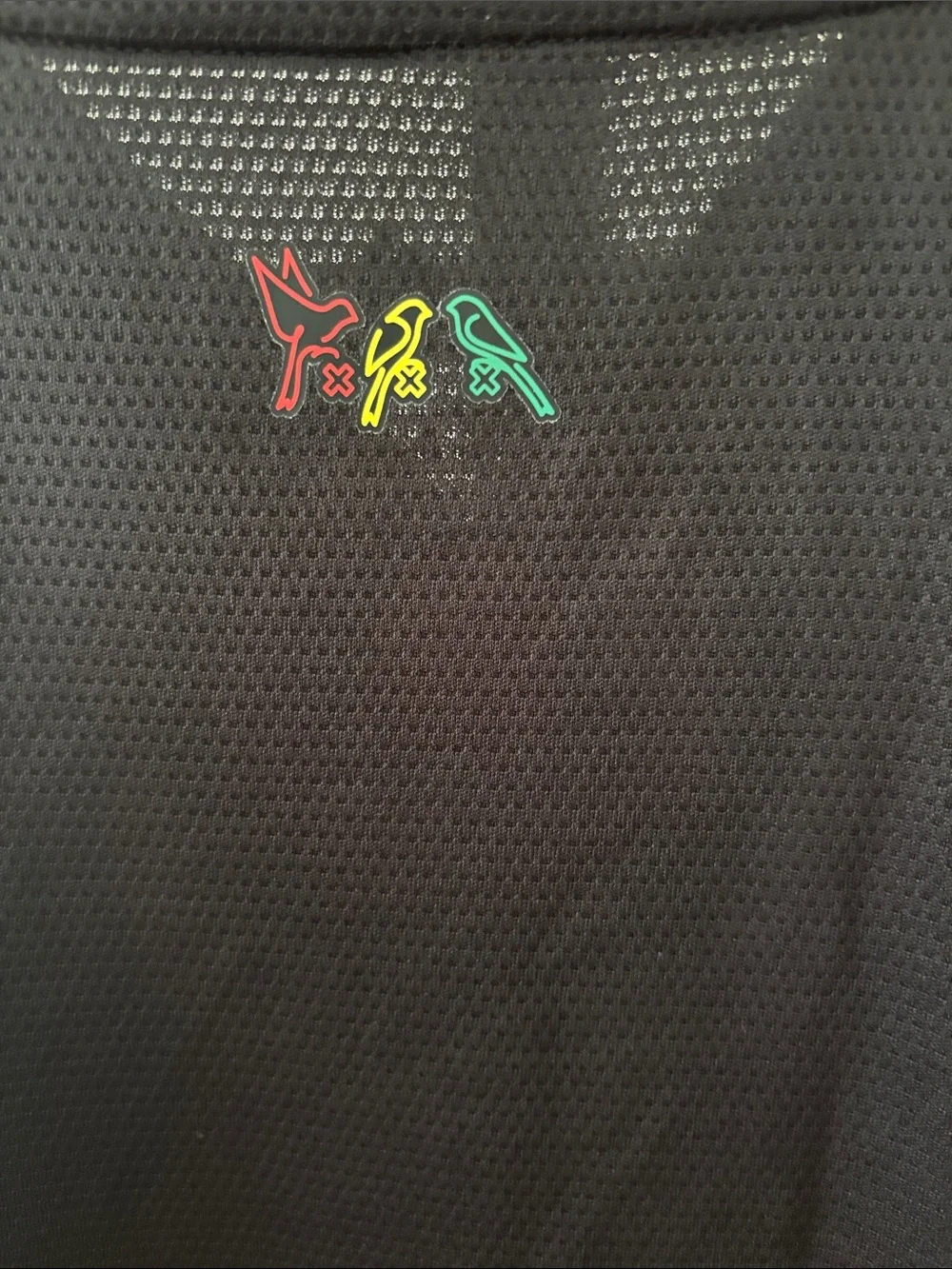 adidas Kids Black Ajax Jersey with Red Logos and Rasta Trim